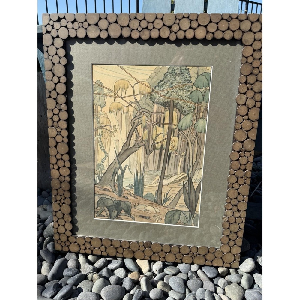 Carlo Vinci (Vinciguerra) Orig Gouache Jungle Art - Hanna-Barbera Animator